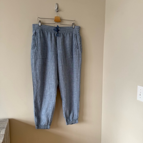 Athleta Sky Blue Retreat Linen Jogger (Size:16) - Picture 4 of 11